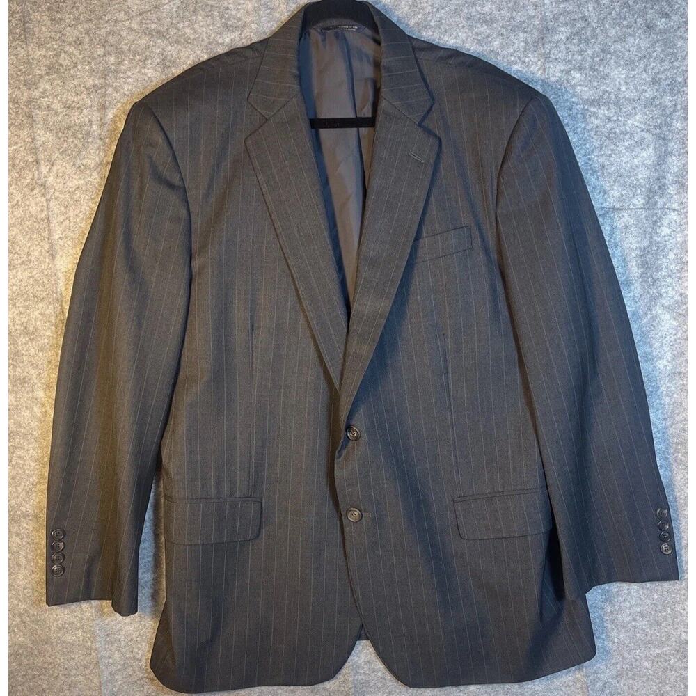 Brooks Brothers Golden Fleece Madison Gray Striped 100% Wool Jacket SIZE‎ 46R